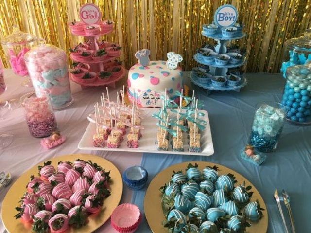 Gender Reveal ideas  Baby gender reveal party, Gender reveal baby shower  themes, Baby gender reveal party decorations