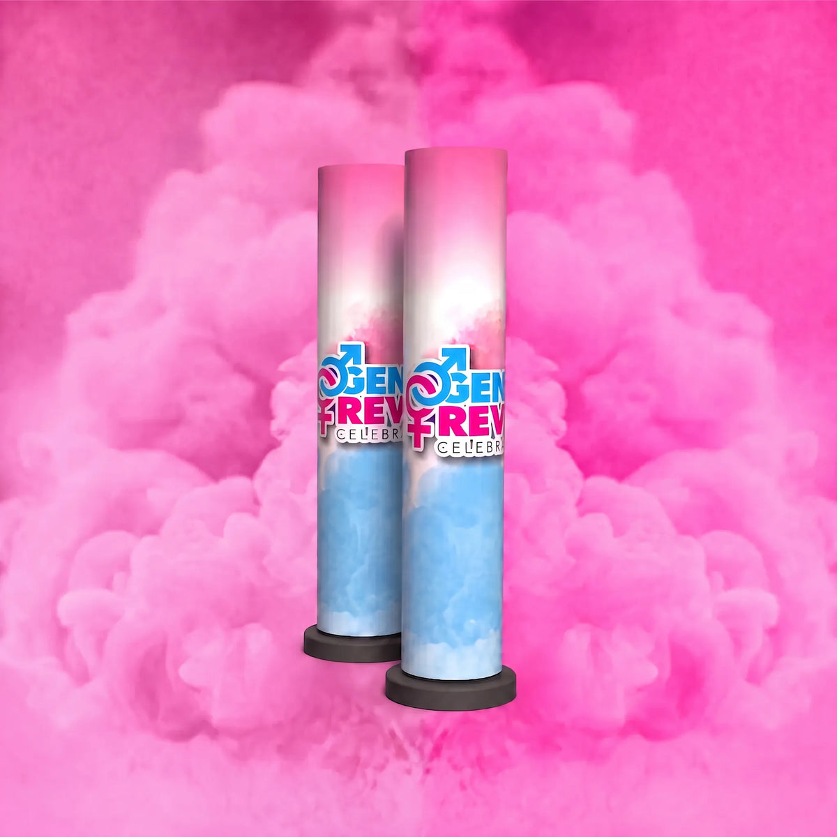 Pink smoke bomb for gender reveal with thick pink smoke
