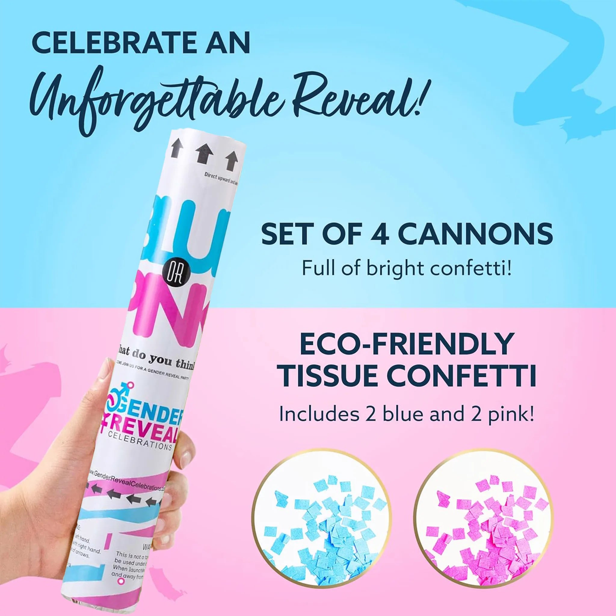 Gender Reveal Confetti Cannons