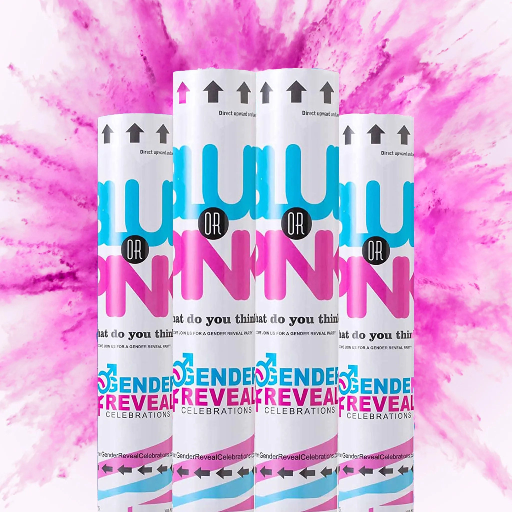 Pink Smoke Cannons For Gender Reveal Party