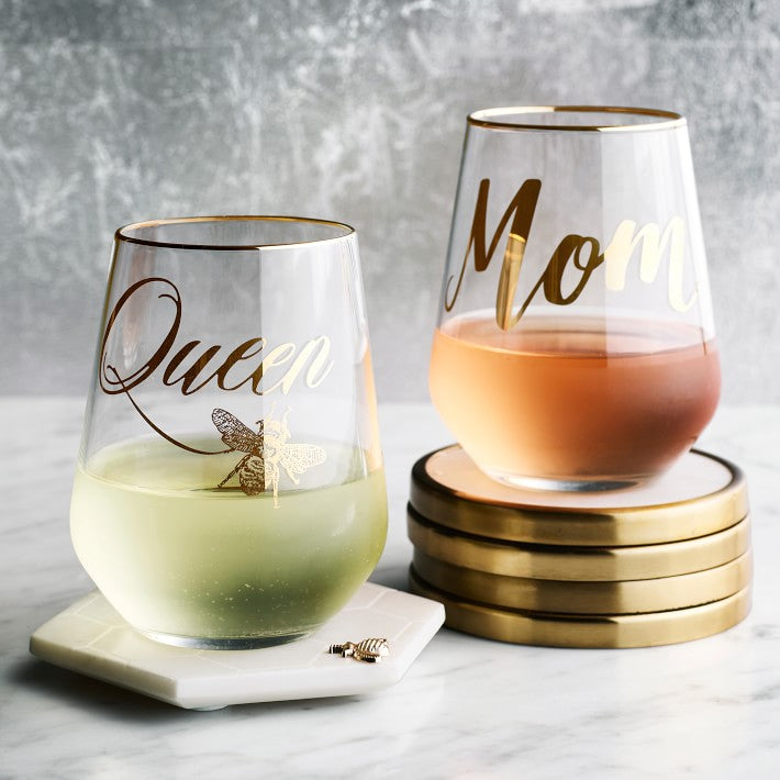 Queen Bee Wine Glass