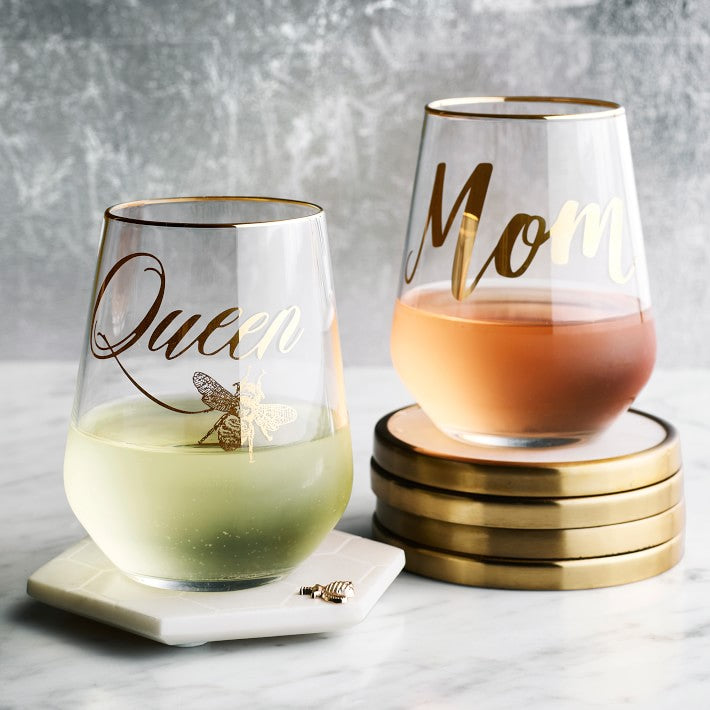 This etched elephant stemless wine glass will be a hit at your next