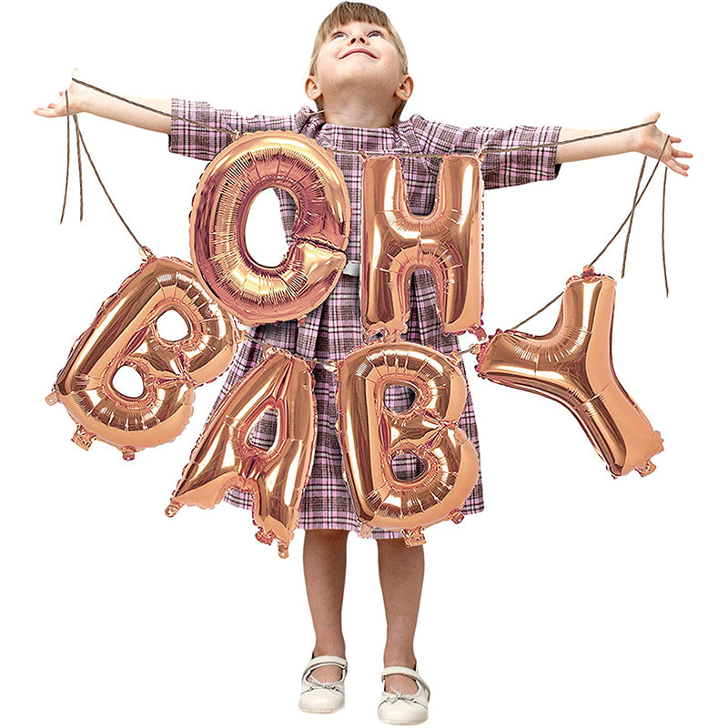Rose Gold Balloons Baby Shower