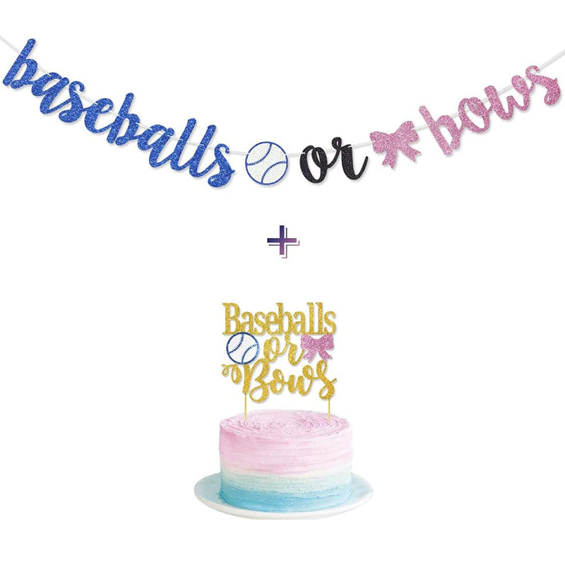 Baseball or Bows Gender Reveal Decorations Gender Reveal Celebrations
