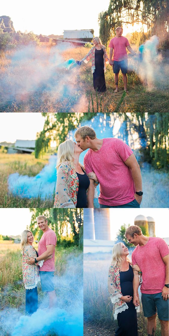 Dave & Michelle Gender Reveal Smoke Bombs Celebration