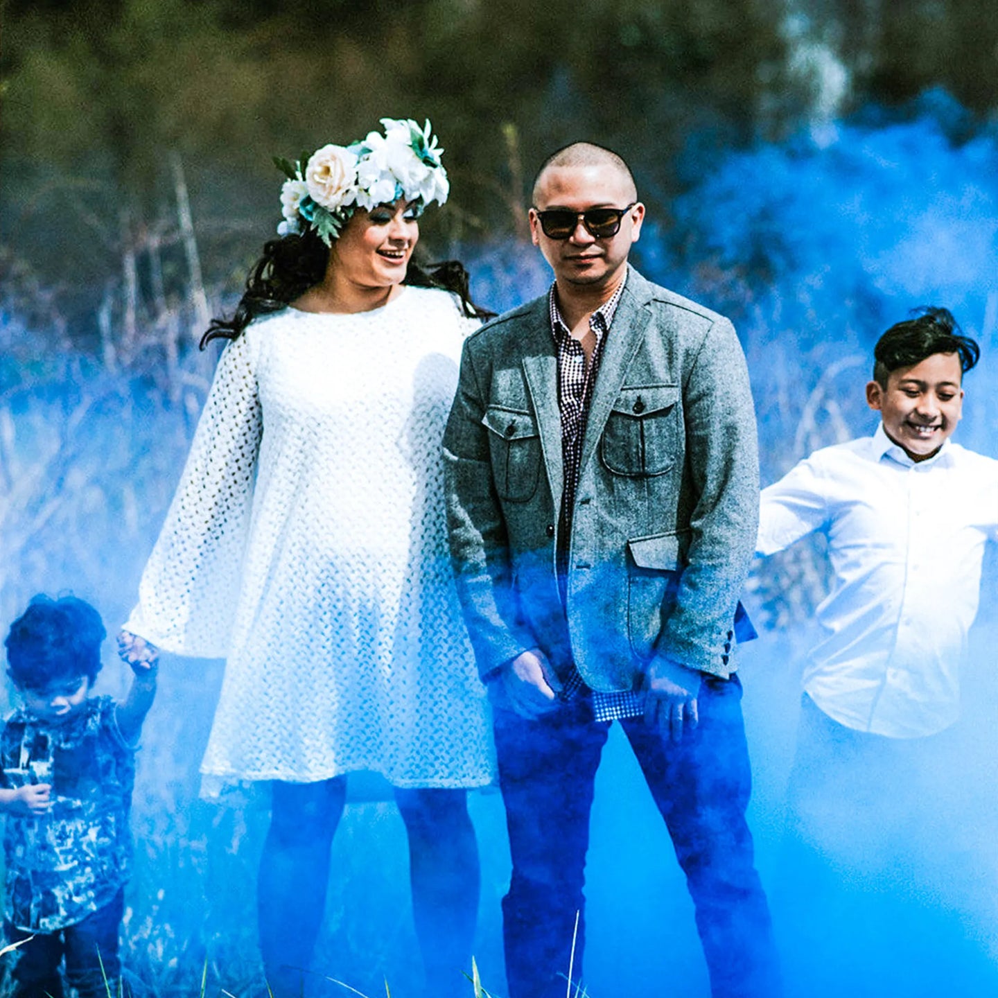 Blue Smoke Bombs Gender Reveal