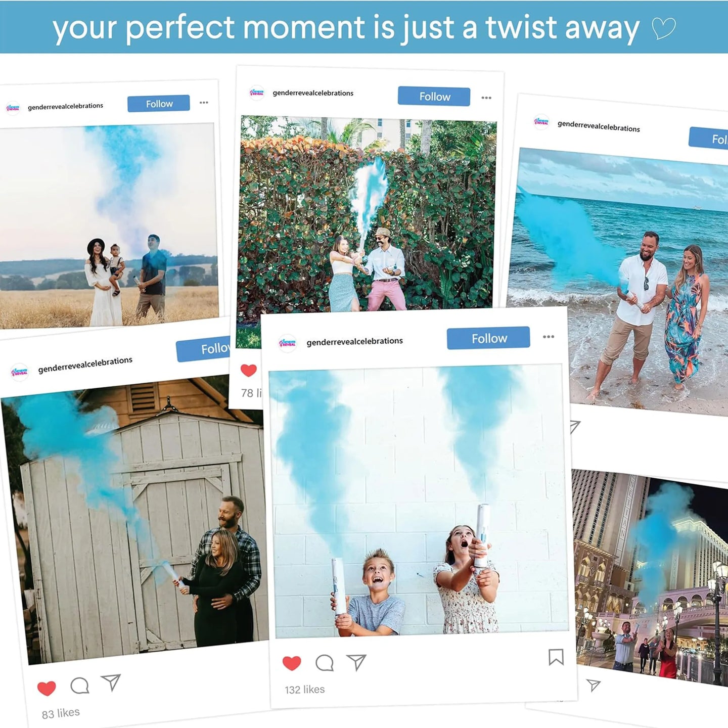 Blue Smoke Cannons For Gender Reveals