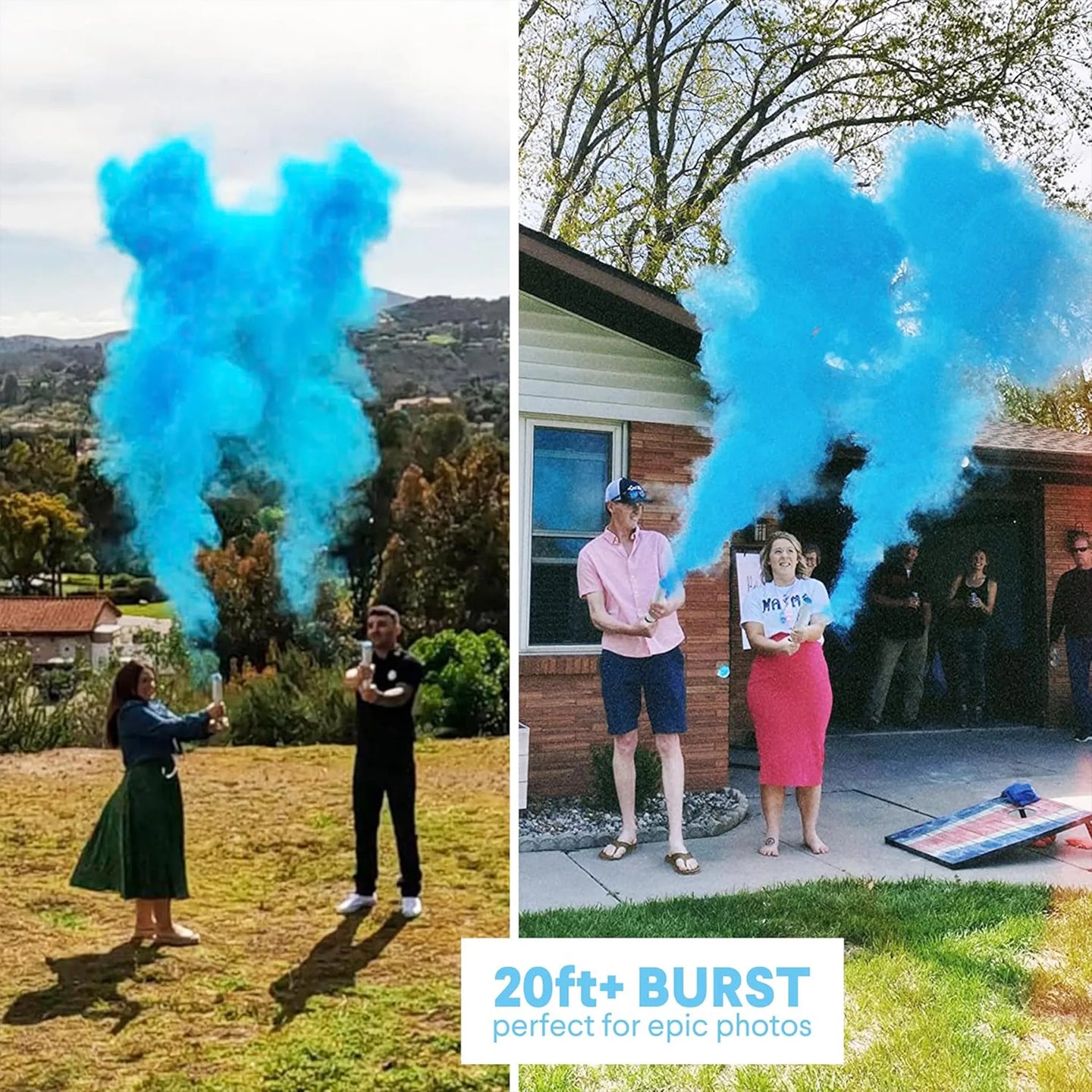 Smoke Cannons Exploading Blue