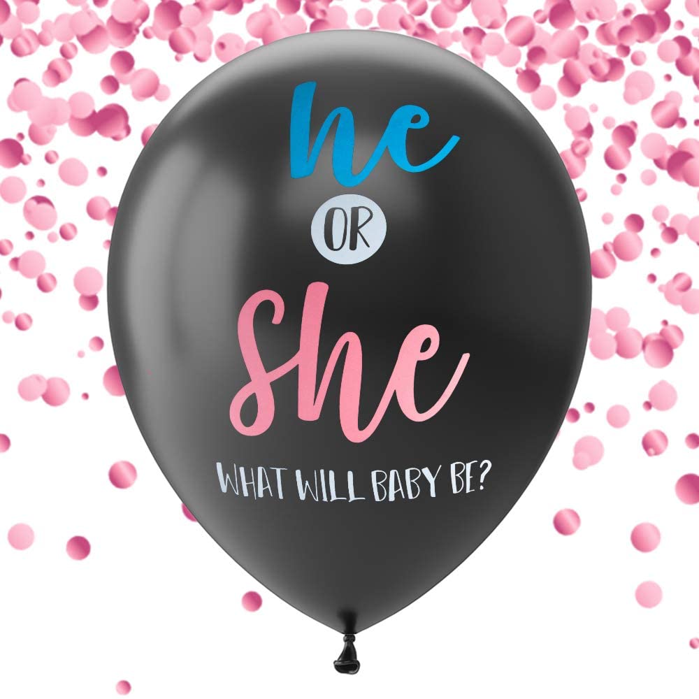 Black Gender Reveal Balloon