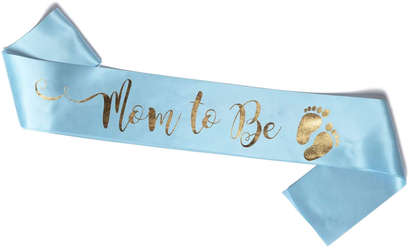 Blue Mom To Be Sash