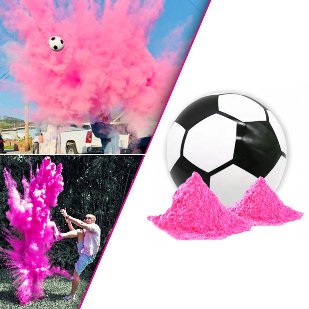 Girl Gender Reveal Soccer Ball - Pink Exploding Soccer Ball | Gender ...