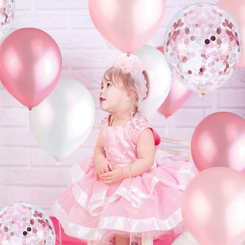 Pink and White Balloons